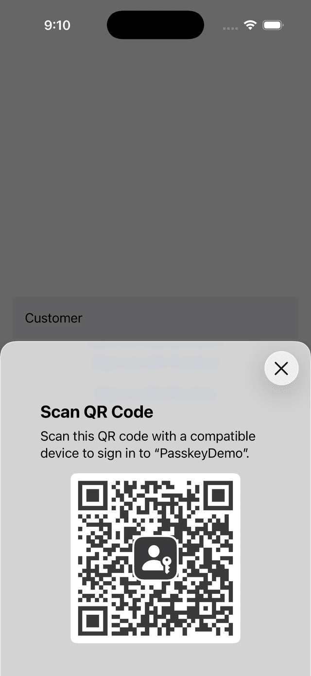 Passkey authentication flow